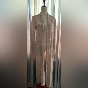 White House Black Market Beige Open-Front Cardigan MEDIUM NWT